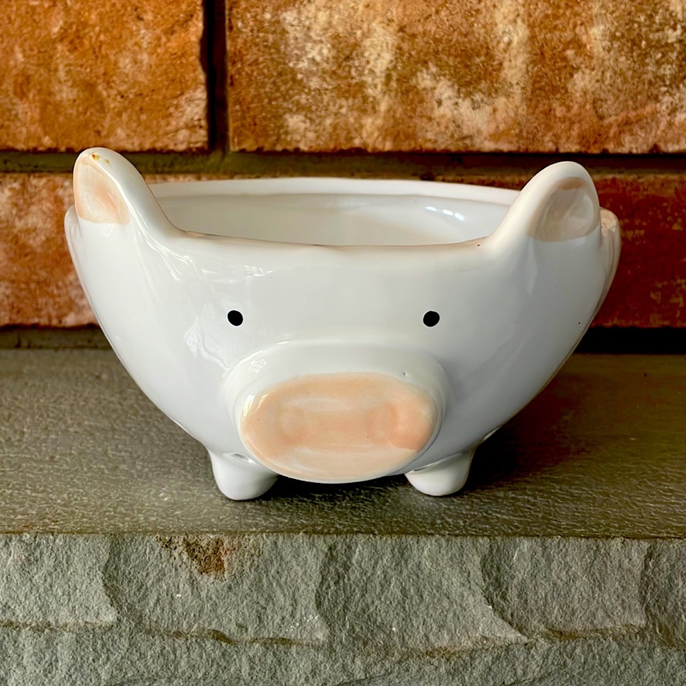 Ceramic Pig Shaped Footed Colander